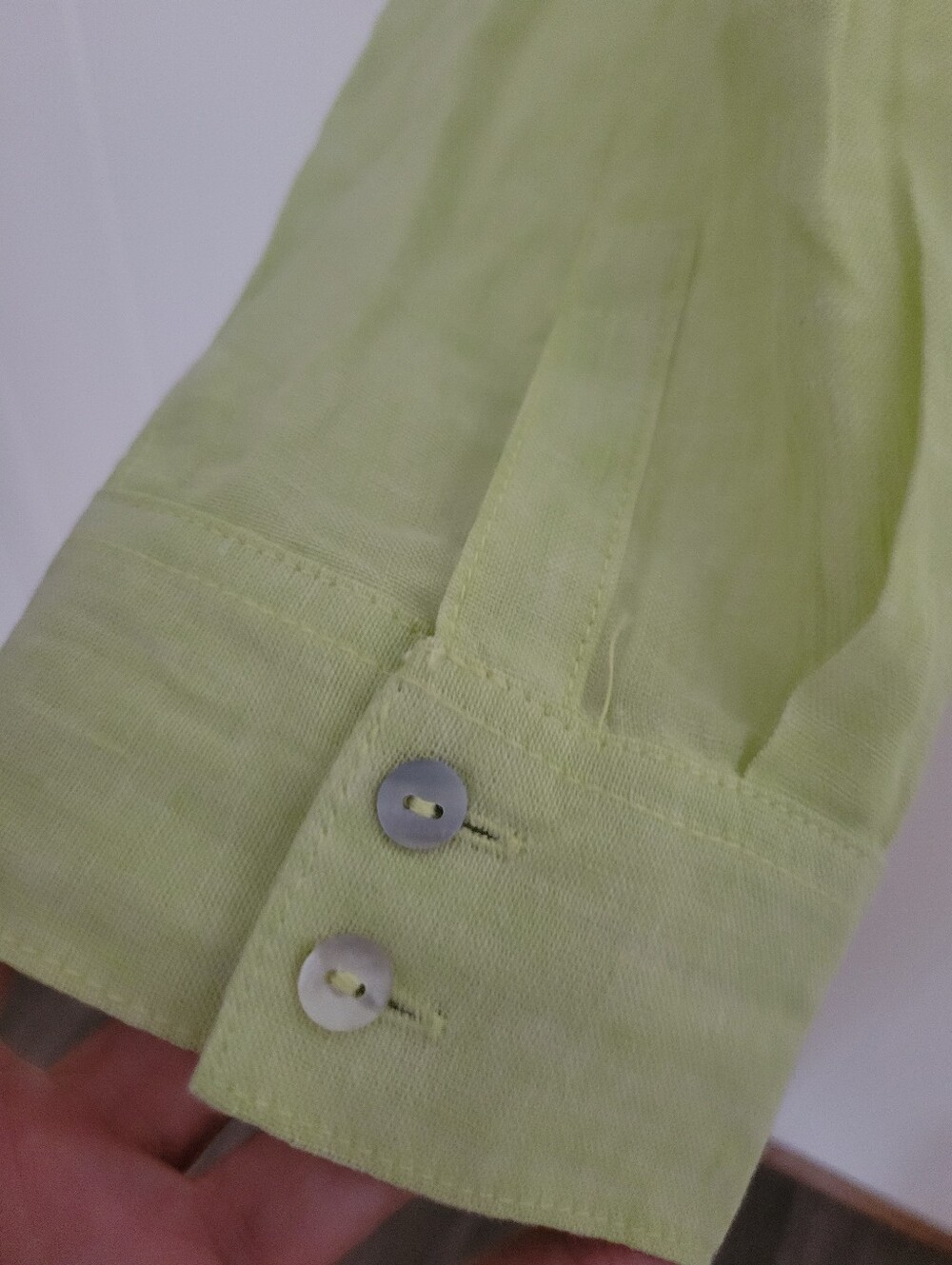 NWT Sigrid Olsen 100% Linen Button Down Shirt Long Sleeve Tunic Light Green XL - Picture 4 of 10